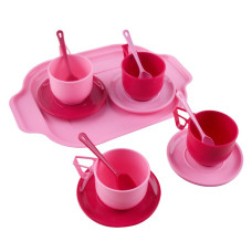 Детский игровой набор посуды с подносом 70293 13 предметов в сетке Детский игровой набор посуды с подносом 70293 13 предметов в сетке