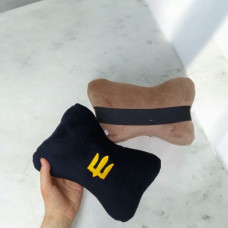 Подушка-подголовник из лого Трезубец Серый