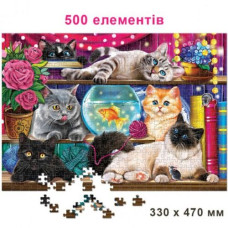 Пазлы "Котики на полке", 500 элементов, 47 х 33 см