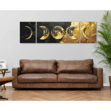 Картина за номерами (триптих) з фарбами металік "Золото Всесвіту" 40*150 см