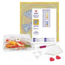 Алмазная мозаика "Витраж. Роза" 30x30см