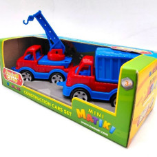 Mini Matiki коробка 2 (кран, мусоровоз), Набор детский BAMSIC (Желто- голубой) Mini Matiki коробка 2 (кран, мусоровоз), Набор детский BAMSIC (Желто- голубой)