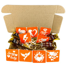 Набор хны с трафаретами для био-тату №9 henna-set-09, 9 трафаретов