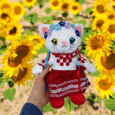 Мягкая игрушка "Кошка украиночка", патриотическая, 31 см