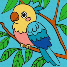 Картина по номерам "Яркий попугайчик" 25х25 см