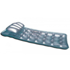 Пляжный надувной матрас с подушкой (серебристый)