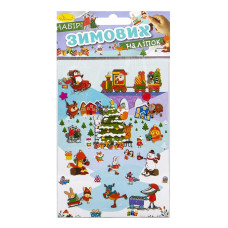 Детский набор зимних наклеек НС-В6-11-2, 2 листа, 28 наклеек Детский набор зимних наклеек НС-В6-11-2, 2 листа, 28 наклеек