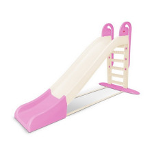 Большая детская горка для катания 014550/22 кремово-розовая, 243 см