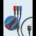 Кабель для зарядки телефонов AWEI CL 971 3 в 1 USB to Type-C+Lightning+MicroUSB 2,4A