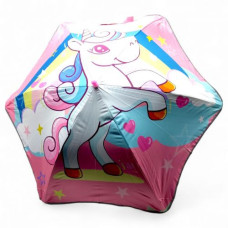 Зонт трость, углубленный купол, светоотражающие полоски, свисток; высота – 66 см, диаметр купола – 77 см (РОЗОВАЯ 1)