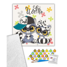 Картина по номерам "Крутые еноты" 30х30 см Картина по номерам "Крутые еноты" 30х30 см