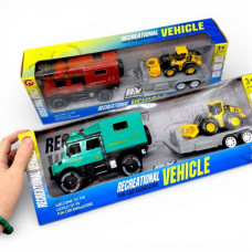 Автовоз инерционный, с трактором, в коробке (БИРЮЗОВЫЙ)