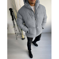 Классическая мужская стильная зимняя курточка графит