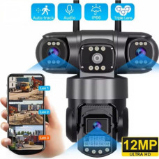 Уличная поворотная SC-28-4G камера видеонаблюдения на сим-карте V380PRO на три линзы 12MP Уличная поворотная SC-28-4G камера видеонаблюдения на сим-карте V380PRO на три линзы 12MP