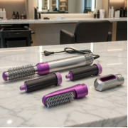 Стайлер для волос 5 в 1 + кейс чехол HAIR BRUSH Фиолетовый