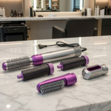 Стайлер для волос 5 в 1 + кейс чехол HAIR BRUSH Фиолетовый