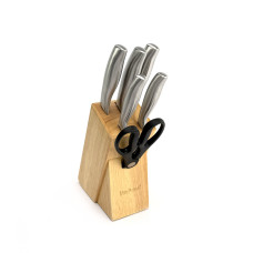 Набор ножей Haus Roland HR619-1, 7 предметов со стальными ручками. Серебристый (HR619-1) Набор ножей Haus Roland HR619-1, 7 предметов со стальными ручками. Серебристый (HR619-1)