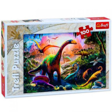 Пазлы "Планета динозавров", 100 элементов
