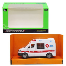 Машина инерционная "Скорая помощь" из серии Автопром (белая)