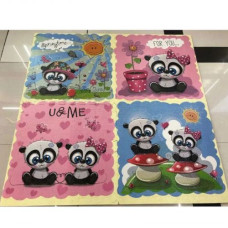 Коврик-пазл 4 элемента, 1 элемент 60х60 см, в пленке