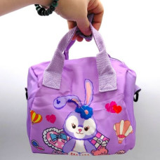 Сумочка текстильная, одно отделение, съемный регулируемый ремешок (сиреневый)