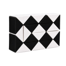 Головоломка Змейка Рубика IGR67(Black) маленькая 3,5x5,5 см, двухцветная