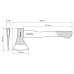 Топор 600 г, ручка пекан INTERTOOL HT-0256