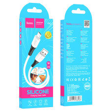 Кабель HOCO X82 Micro silicone charging data cable, білий