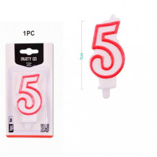 Свічка для торта "Цифра 5", EB0057