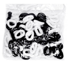 Детская резинка для волос 0307-1128 микрофибра, черно-белый, набор 100 шт