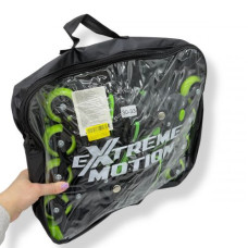 Роликовые коньки размер M (34-37) колеса PU 1 светло сумка (САЛАТОВЫЕ)