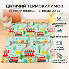 Детский термоковрик двухсторонний 180х150см, Жираф и дорога / Игровой коврик детский Детский термоковрик двухсторонний 180х150см, Жираф и дорога / Игровой коврик детский