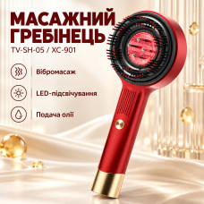 Массажная расческа для кожи головы с LED-подсветкой и подачей масла TV-SH-05/XC-901 Красный Массажная расческа для кожи головы с LED-подсветкой и подачей масла TV-SH-05/XC-901 Красный