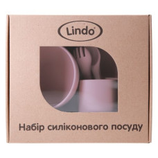 Набор силиконовой посуды "Lindo" (розовый)