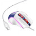 Игровая проволочная мышка HOCO GM31 Overlord luminous gaming 1200-3600DPI USB 1.4M для ПК/ноутбука с подсветкой Бело-Синяя