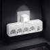 Сетевой фильтр-разветвитель 2500W, 4х220V, 2хUSB, 1хType-C, 8625UL, Белый / Настенный тройник с подсветкой