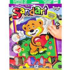 Фреска из цветного песка "Sandart" медвежонок