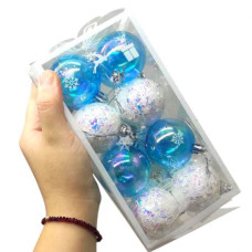 Новорічні прикраси, 16 штук, кульки, D=5 см, у слюді