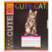 Тетрадь ЦВЕТНАЯ на 12 листов КЛЕТКА "CUTE CAT" (20 ШТ)