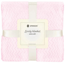 Плед-покрывало Extra Soft Springos HA7128 светло-розовый 130x180 см Плед-покрывало Extra Soft Springos HA7128 светло-розовый 130x180 см
