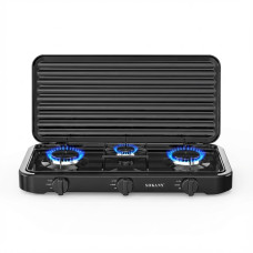 Настольная газовая плита Sokany SK07003 на 3 конфорки / Настольная плита газовая / Газовый Таганок