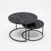Набор журнальных столиков Solme Homepaketo 2 в 1 Marble Black, круглые кофейные столики 75 см и 60 см с мраморной столешницей Набор журнальных столиков Solme Homepaketo 2 в 1 Marble Black, круглые кофейные столики 75 см и 60 см с мраморной столешницей
