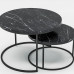 Набор журнальных столиков Solme Homepaketo 2 в 1 Marble Black, круглые кофейные столики 75 см и 60 см с мраморной столешницей Набор журнальных столиков Solme Homepaketo 2 в 1 Marble Black, круглые кофейные столики 75 см и 60 см с мраморной столешницей