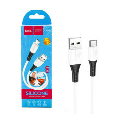 Кабель HOCO X82 USB на Micro-USB silicone charging data cable, 1м, 2,4А, Білий, 99177