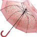 Парасолька напівавтомат, поглиблений купол, d=80 см, довжина: 81 см, 8 спиць, тростина, (РОЖЕВА)
