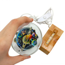 Ночник плоский стеклянный Планеты 8 см