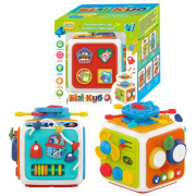 Бізі куб, ОЗВУЧУВАННЯ УКРАЇНСЬКОЮ МОВОЮ, скоромовки, загадки, казки, пісні, барабани, підсвічування, спінер, сортер, годинник, рахівниця, шес
