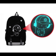 Рюкзак городской Music с USB светящийся в темноте Рюкзак городской Music с USB светящийся в темноте