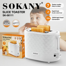 Двойной бытовой тостер для хлеба и 7 температурных режимов Sokany SK-08111 с режимом подогрева 750 Вт Двойной бытовой тостер для хлеба и 7 температурных режимов Sokany SK-08111 с режимом подогрева 750 Вт