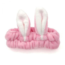 Плюшевая повязка "Зайка" (розовый)